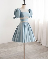 تصویر لباس مجلسی زنانه ساتن عروسکی کوتاه سایز ۴۶ قرمز 