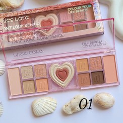 تصویر سایه و هایلایتر قلبی 12 رنگ میس لارا Miss lara
