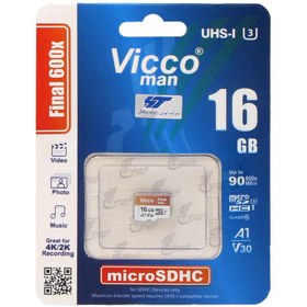 تصویر کارت حافظه میکرو 16 گیگ ویکومن Vicco man Final 600x U3 90MB/s 