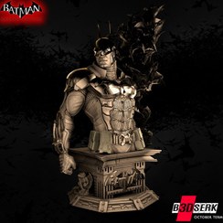 تصویر فیگور نیم تنه بتمن آرکام Batman Arkham Bust 