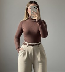 تصویر بلوز فانریپ پنبه یقه اسکی کد ۷۲۲ - مشکی 