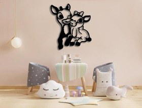 تصویر استیکر چوبی اتاق کودک طرح آهو اتاق کودک مدل BDR110