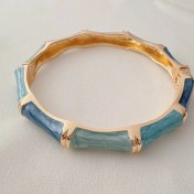 تصویر دستبند النگویی میناکاری استیل Enameled-steel-bangle-bracelet