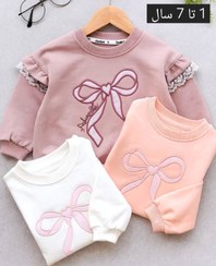 تصویر بلوز پاپیونی سرشانه توری 