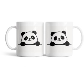 تصویر ماگ پاندا سیاه سفید کد M12 