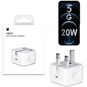 تصویر شارژر آیفون 20w اصلی - سفید / بدون گارانتی Apple 20W 3pin USB-C Power Adapter