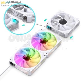 تصویر پک 3 عددی فن خنک کننده کیس بدون سیم جونزبو مدل Jonsbo ZG-120 Triple Wire-free Splicing ARGB PWM 120mm Case Fan 