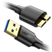 تصویر کابل هارد USB3.0 Micro B یوگرین طول یک متر مدل US130 10841 UGREEN Micro USB 3.0 Cable USB 3.0 Type A Male to Micro B Cord