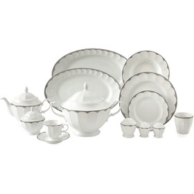 تصویر سرویس چینی 103 پارچه زرین ایساتیس پلاتینی Zarin Isatis Dinnerware Set -103 PCS