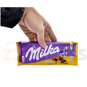 تصویر شکلات میلکا با مغز تریپل کارامل 100گرم Milka Triple Caramel 100g