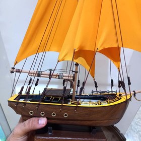 تصویر ماکت کشتی چوبی طول 40 سانتیمتری خردلی 