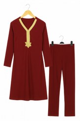 تصویر ست تونیک شلوار یلدایی قرمز سایز بندی تا ۵۲ 