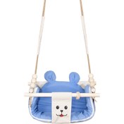 تصویر تاب چوبی کودک مدل خرسی آبی 