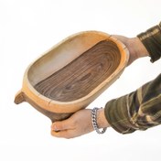 تصویر میوه خوری چوبی پایه دار کهن پیکره 