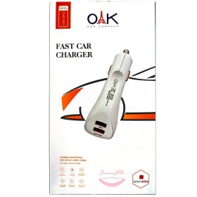 تصویر شارژر فندکی دو پورت مدل OAK car-2001 به همراه کابل تبدیل microUSB 