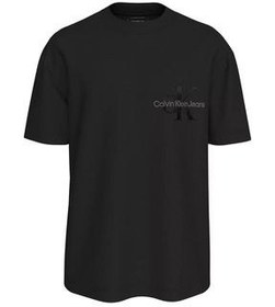 تصویر تی شرت مشکی مردانه Ck Bistle Monologo T Shirt سیاه کلوین کلین Calvin Klein 