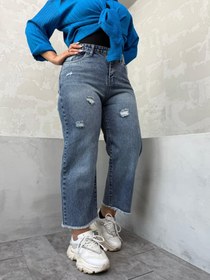 تصویر شلوار واید لگ برفکی خنج دار سایز بزرگ کد 3272 