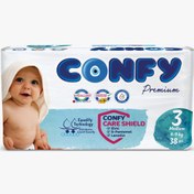 تصویر پوشک کودک کانفی سایز 3 مدل Premium بسته 38 عددی 