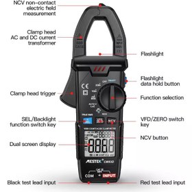 تصویر مولتی متر کلمپی دیجیتال مستک مدل CM83D MESTEK digital clamp-on multimeter model CM83D