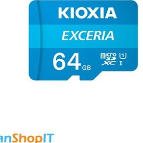 تصویر کارت حافظه میکرو اس دی کیوکسیا مدل UHS-I 64G همراه با آداپتور KIOXIA 64GB EXCERIA MicroSDXC UHS-I Memory Card with Adapter