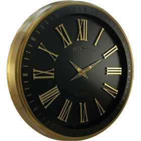 تصویر ساعت دیواری آرتمیس مدل 2036 گلد (طلایی) صفحه مشکی 