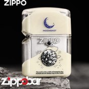 تصویر فندک زیپو اصل طرح ماه شب تاب شنی-Zippo Glow in Dark Moon 