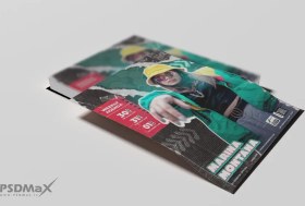 تصویر تراکت لایه باز تور و مسافرت با تم سبز 