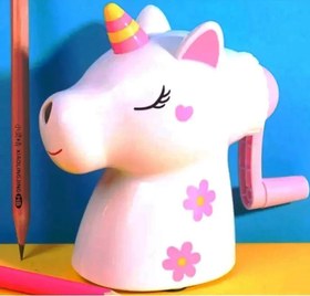 تصویر تراش رومیزی طرح یونیکورن Unicorn table pencil sharpener