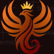 تصویر لوگو سیمرغ یا ققنوس با تاج 