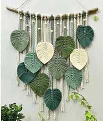 تصویر دیوار کوب مکرومه طرح پروانه سایز ۷۰ رنگ شیری کد ۴۷۹۴ 