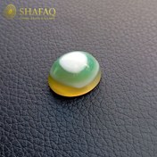 تصویر عقیق سبز صدری سه پوست | آبدار و خوش تراش | ۲۰x۱۰mm | نگین فاخر 