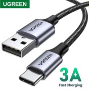 تصویر کابل USB به تایپ C یوگرین (3َA/0.5m/480Mbps) UGREEN USB to Type-C Fast Charging Cable خاکستری 