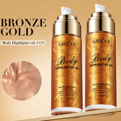 تصویر روغن بادی شیمر (هایلایتر بدن) شاین برنزه کننده بدن و صورت سادور (شماره 03) - 85ml 