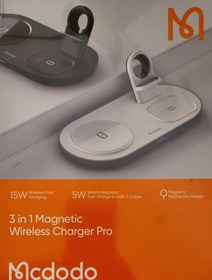 تصویر شارژر وایرلس سه کاره مگنتی Macdodo 3 in 1 Magnetic Wireless Charger Pro