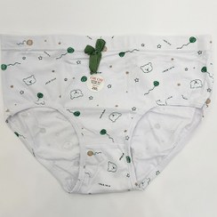 تصویر شورت زنانه XXL کش پهن سفید طرح دار 