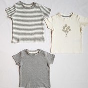 تصویر تیشرت نوزادی 2تا6 ماه و 6تا12 ماه پنبه ارگانیک و ضدحساسیت رنگ طوسی برند لوپیلو آلمان 