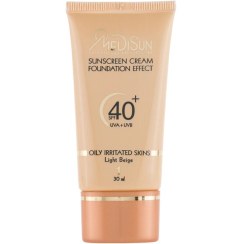 تصویر ضد آفتاب رنگی مدیسان پوست چرب و حساس SPF40 حجم 30 میلی لیتر 1-بژ روشن 