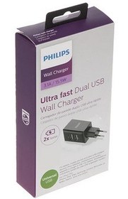 تصویر شارژر موبایل فیلیپس مدل Philips DLP2502 شارژر موبایل شارژر دیواری فیلیپس | philips Philips DLP2502 مشکی