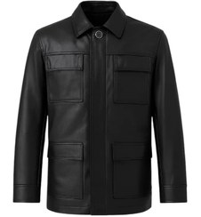 تصویر کاپشن چرم طبیعی مردانه آکو Ako