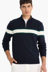 تصویر بافت و پلیور مردانه آبی سرمه ای Defacto | Y4193AZ23WN اورجینال 