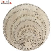 تصویر کفی چوبی تریکوبافی دایره ایرانی | کفی گرد تریکو 