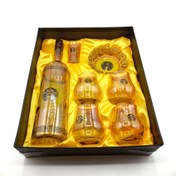 تصویر ست بطری 4 لیوان و تک شات بهمراه زیرسیگاری شیشه ای 1لیتر طرح استارباکس 580037 