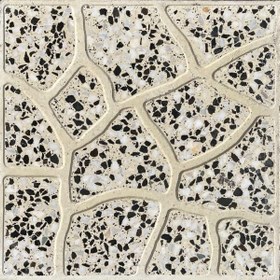 تصویر موزاییک سنگ فرش سفید و مشکی 