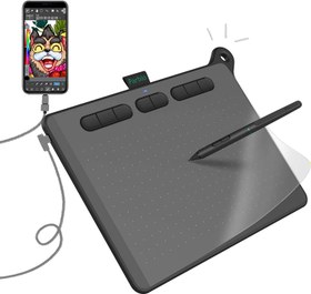 تصویر قلم نوری Parblo Graphic Drawing Tablet - Digital Battery-Free , 6 X 4inch مدل Ninos- S- Black +USB Type - C 