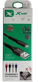 تصویر کابل تبدیل USB به TYPE-C ایکس مکس مدل X-3 طول ۱ متر 