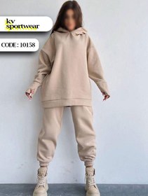 تصویر ست هودی شلوار کلاهدار زنانه کد 007 Womens hooded pants set code 007