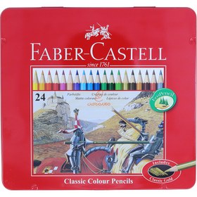 تصویر مدادرنگی24 رنگ کلاسیک فابرکاستل جعبه فلز (اصلی) Faber-Castell 24 Color Pencil