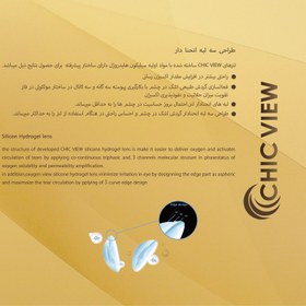 تصویر لنز CHIC VIEW 1ساله مدت زمان استفاده هفتگی فیلتراشعه فرابنفش 