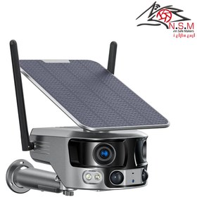 تصویر دوربین خورشیدی دو لنز 4G فورکی solar camera 4G