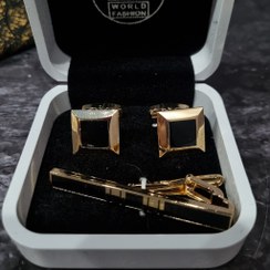 تصویر ست دکمه سردست و سنجاق کراوات مدل D58 